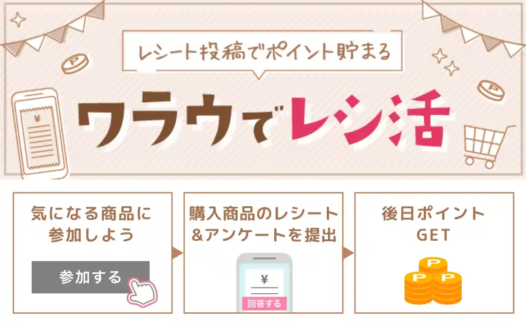 ワラウで効率よく稼ぐ方法！　レシ活