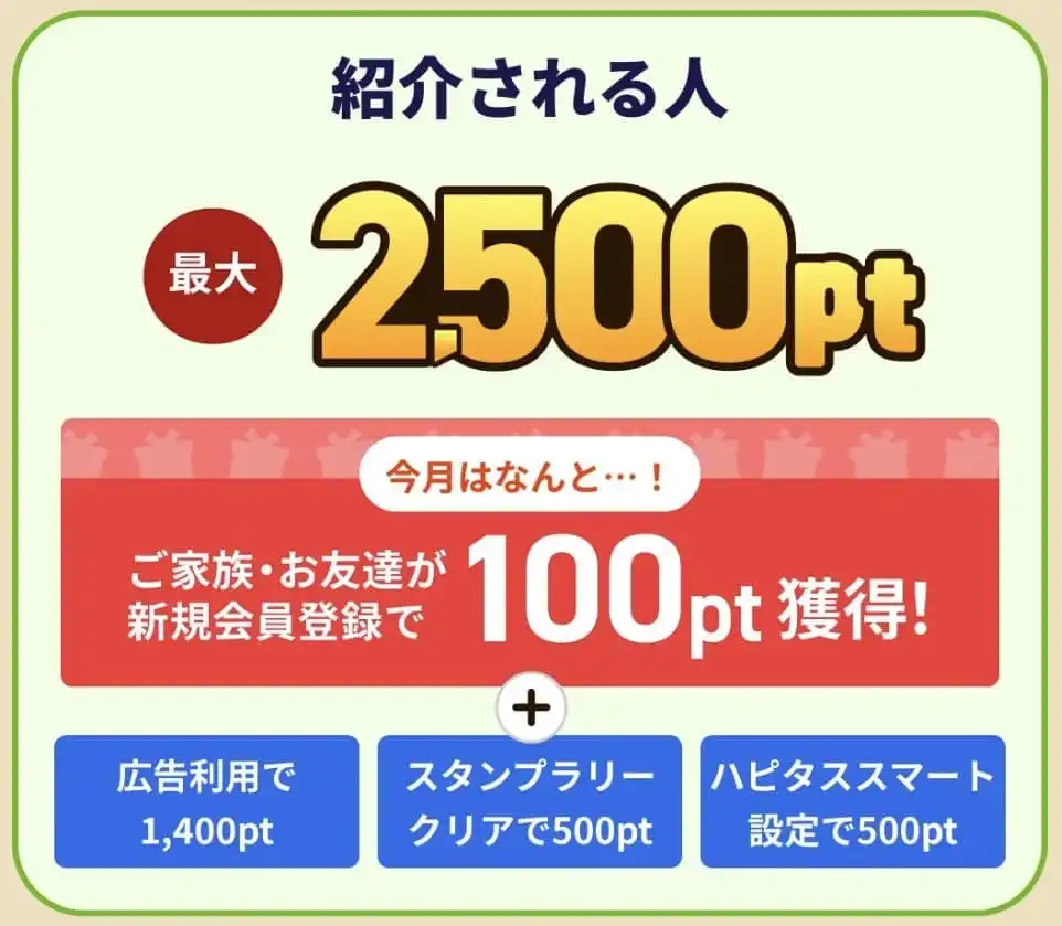 ハピタス 【登録特典2500円】新規登録キャンペーン